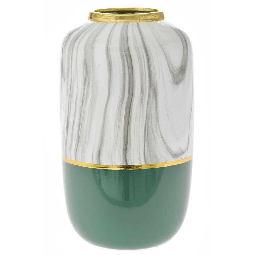 ΚΕΡΑΜΙΚΟ ΛΕΥΚΟ/ΠΡΑΣΙΝΟ ΒΑΖΟ Φ17,5Χ30,50ΕΚ ΜΑΡΜΑΡΟ ΣΧΕΔΙΟ